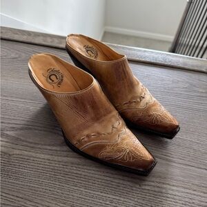 Lucchese leather mules